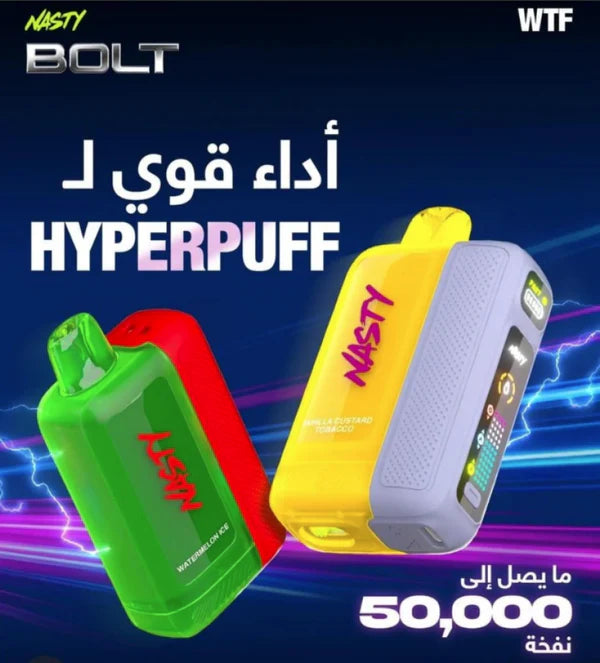 Buy Nasty Bolt 50,000 50K Puffs Vapes Online (Rechargeable Disposable) | Express Delivery in Hyderabad