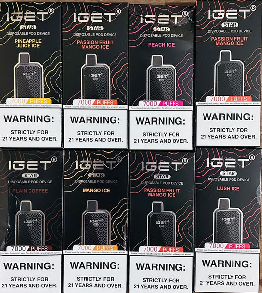 Buy IGET STAR 7000 Puffs Disposable Vape – | Express Delivery in Hyderabad|