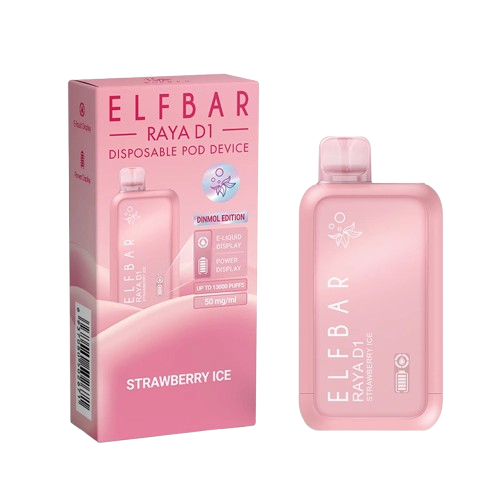 Buy Elfbar RAYA D1 13000 13K Puffs Strawberry Ice Disposable Vape Online | Express Delivery in Hyderabad