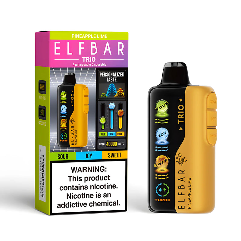 Buy Elfbar Trio 40K 40000 Rechargeable Device | Quad Mesh Coil | Triple Flavour Mode | Express Delivery in Hyderabad