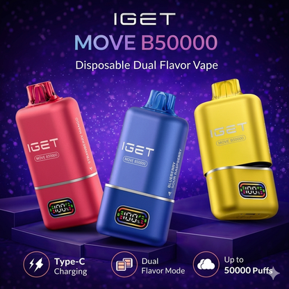 Buy IGET MOVE B50000 50K Puffs Dual Flavor Vape Online | Express Delivery in Hyderabad