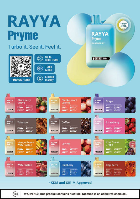 Buy Rayya Pryme 3000 Puffs Disposable Vape Online in Hyderabad – Same Day Delivery ⚡
