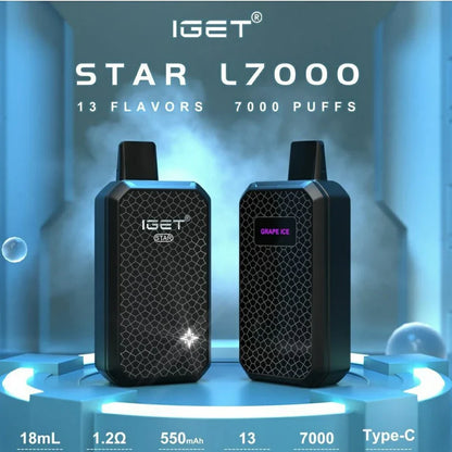 Buy IGET STAR 7000 Puffs Disposable Vape – | Express Delivery in Hyderabad|
