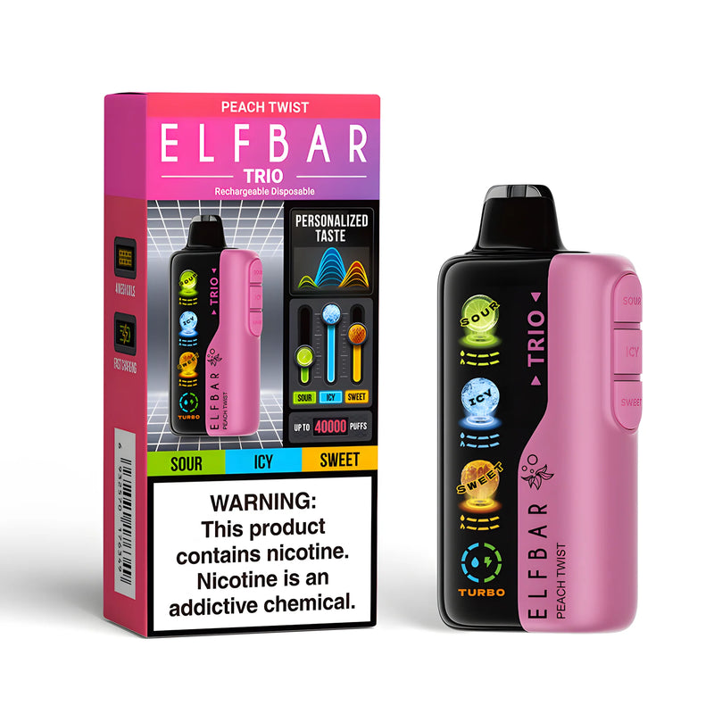 Buy Elfbar Trio 40K 40000 Rechargeable Device | Quad Mesh Coil | Triple Flavour Mode | Express Delivery in Hyderabad